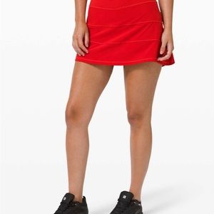 lululemon DARK RED pace rival skirt (long 15”) size 8